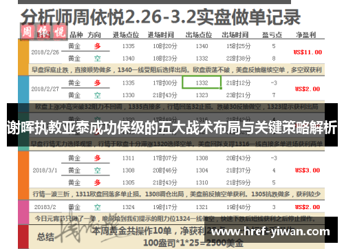 谢晖执教亚泰成功保级的五大战术布局与关键策略解析