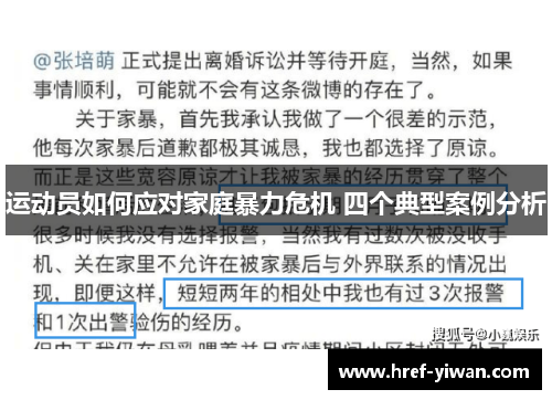 运动员如何应对家庭暴力危机 四个典型案例分析